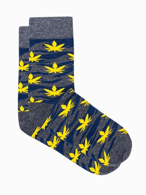Veselé pánske ponožky v tmavo šedej farbe U112
