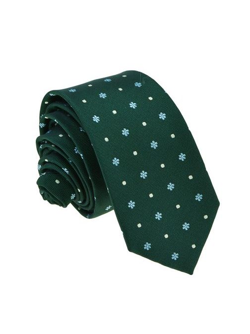 Zelená kvietkovaná kravata