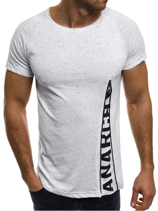 Žiarivo-biele tričko s bočným nápisom MADMEXT 1838