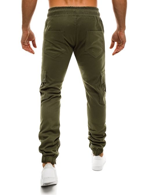 Khaki pánske joggery s vreckami ATHLETIC 858