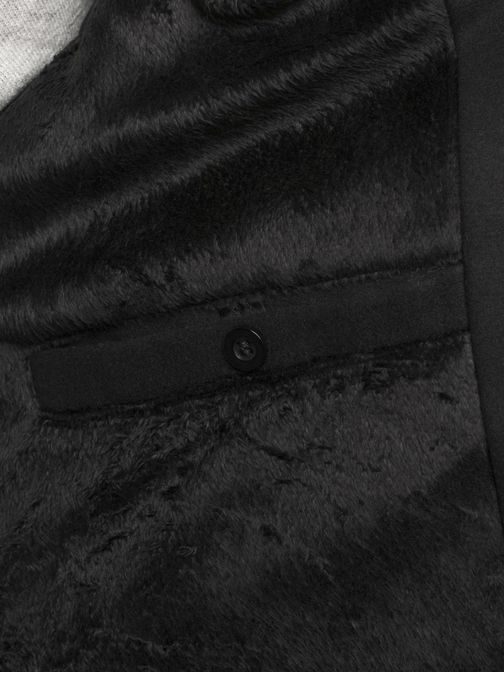 Čierny štýlový kabát na zips J.STYLE 3128