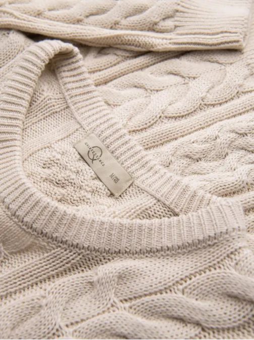 Béžový vzorovaný pánsky sveter V1 OM-SWSW-0173