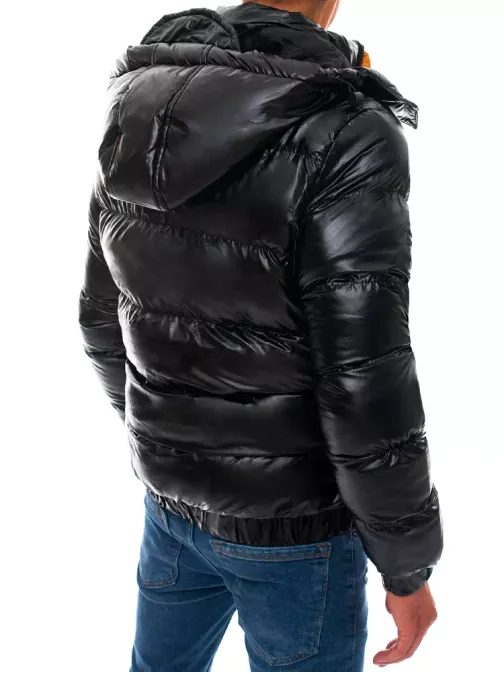 Trendová zimná bunda v čiernej farbe