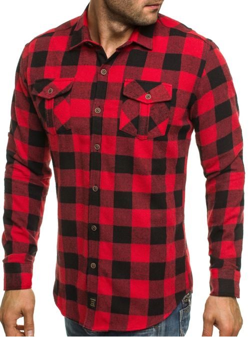 Trendy kockovaná červená košeľa MADMEXT 1770