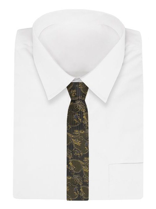 Tmavomodrá pánska kravata - zlatý Orient