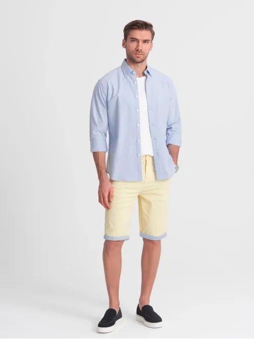 Žlté chinos kraťasy s lemom V7 W421