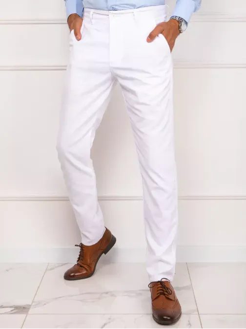 Elegantné chinos nohavice v bielej farbe