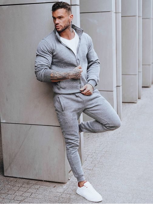 Jednoduchá pánska tepláková súprava antracitová