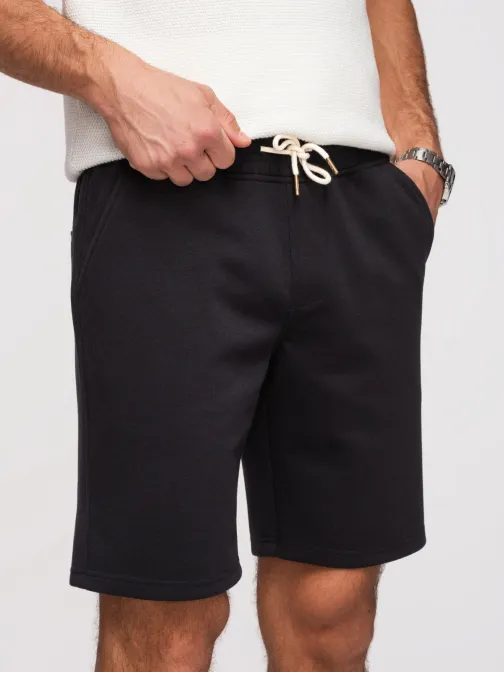 Úpletové čierne pánske kraťasy V2 SRSK-0124