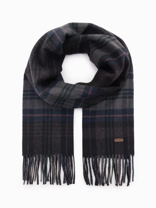 Čierno-šedý šál kárový vzor V1 ACSF-0113