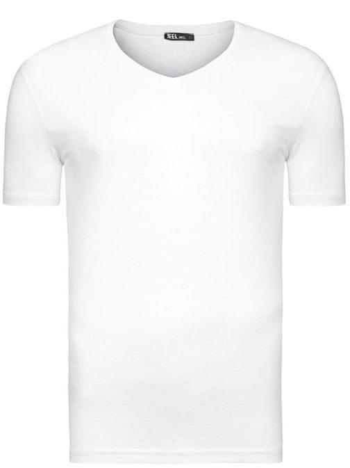 Biele pánske tričko s výstrihom 2130