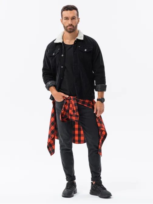 Čierna prechodná rifľová bunda C524