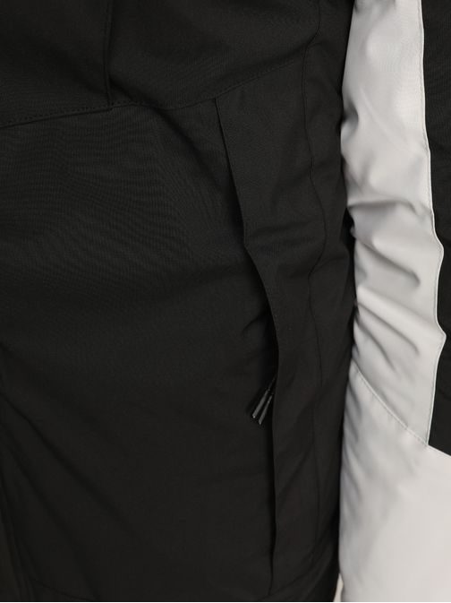 Čierno-biela zimná bunda s kapucňou