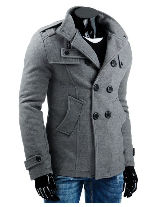 Moderný sivý pánsky kabát