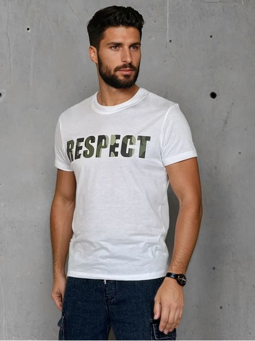 Biele tričko s originálnym nápisom RESPECT