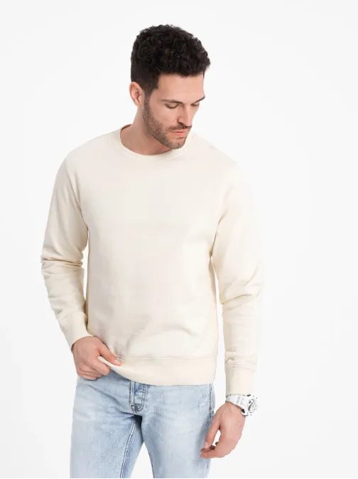 Základná krémová mikina bez kapucne v11 SSBN-0175