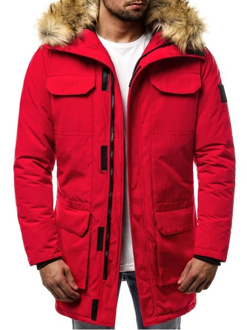Trendy zimná pánska bunda červená JS/201807