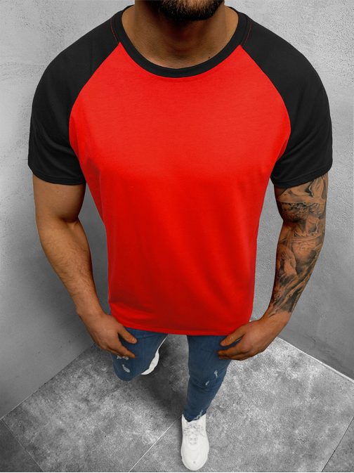 Červeno-čierne pohodlné tričko JS/8T82/8Z
