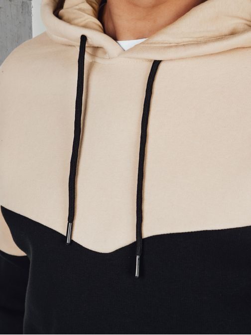 Béžovo-čierna mikina v zaujímavom prevedení
