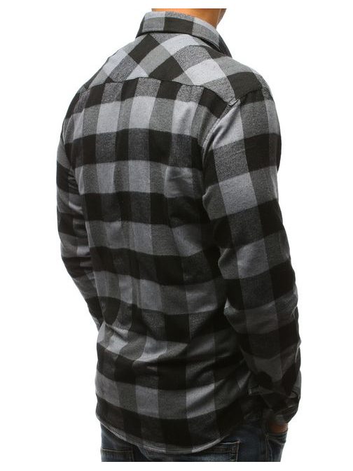 Šedo-čierna trendová SLIM FIT košeľa