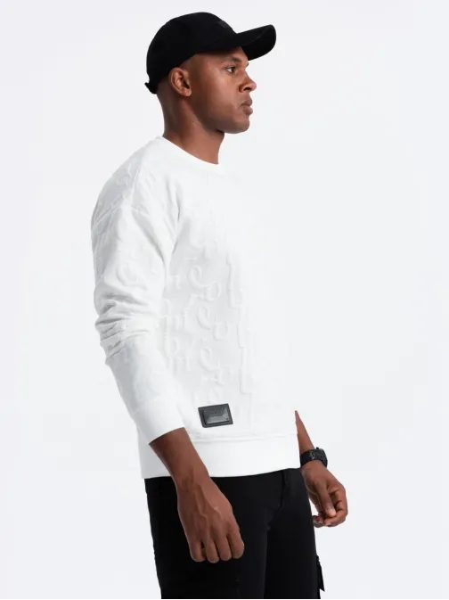 Pútavá ecru mikina s výraznými písmenami V2 SSNZ-0164