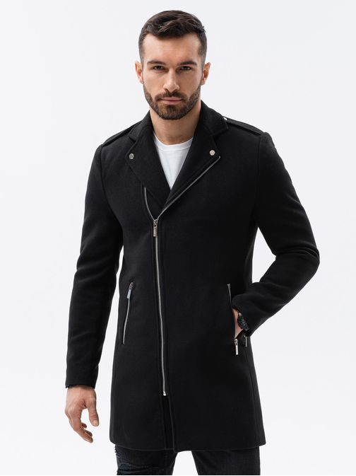 Originálny kabát v čiernej farbe C537