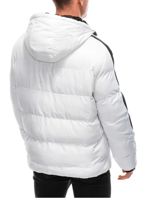 Prešívaná biela zimná bunda V5 EM-JAHP-0101