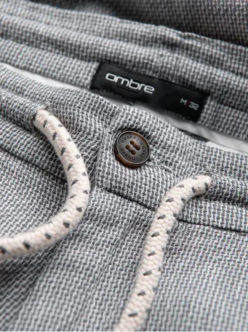 Šedé pletené elegantné kraťasy V1 SRCS-0130