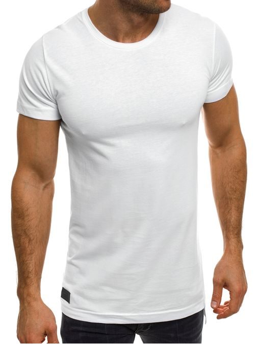 Biele predĺžené tričko s potlačou vzadu BLACK WHITE 1111T