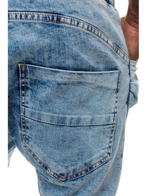 Pohodlné svetlo modré džínsové nohavice 801