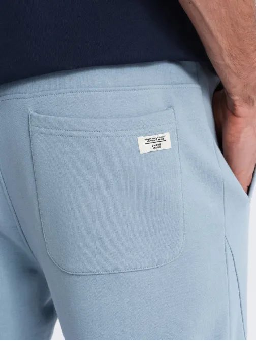Svetlo modré tepláky s trendy prešívaním V7 PABS-0173