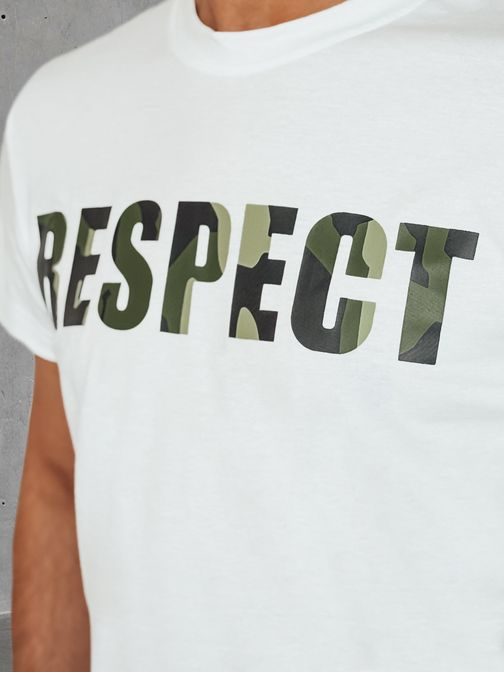 Biele tričko s originálnym nápisom RESPECT