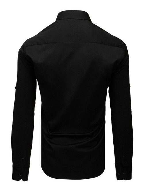 Moderná čierna pánska košeľa