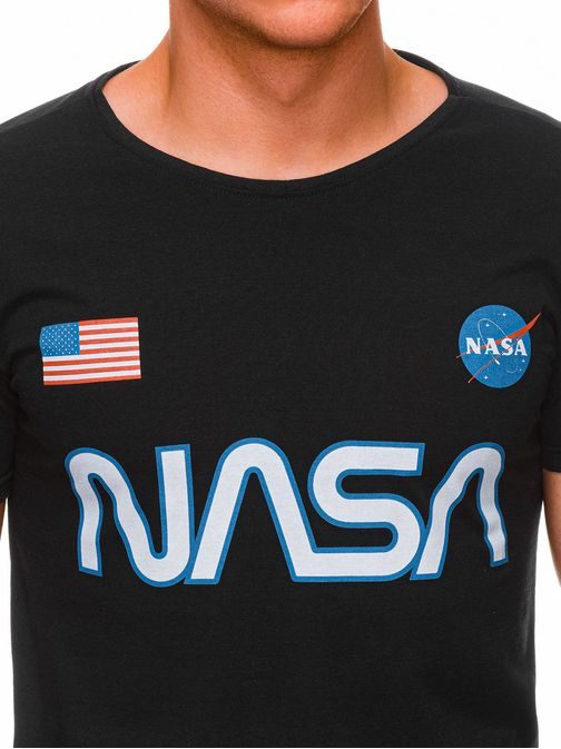 Čierne tričko s potlačou NASA S1437