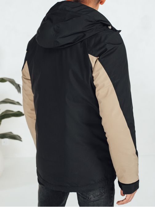 Športová prechodná béžovo-čierna bunda