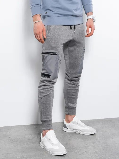 Šedé tepláky v štýlovom prevedení P917