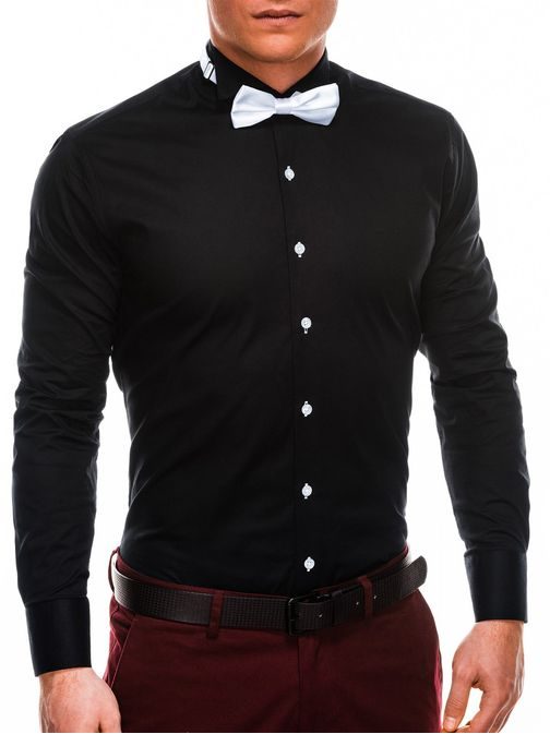 Čierna elegantná košeľa K309