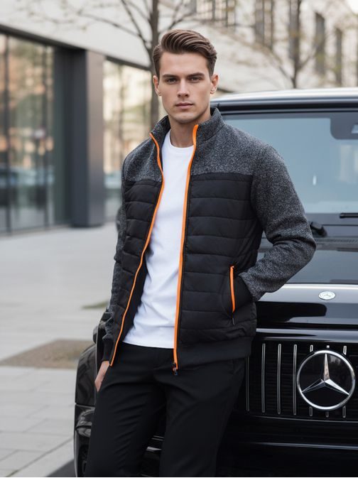 Zaujímavá čierna prechodná bunda