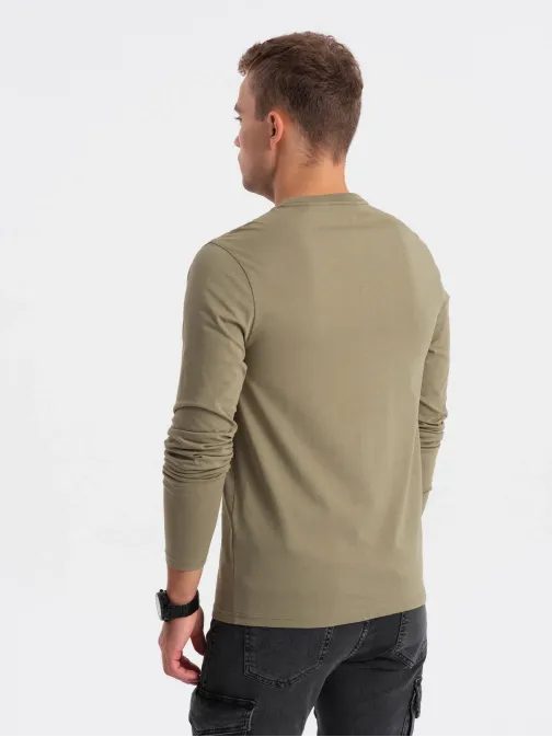 Nadčasové olivové tričko s nápisom v2 lspt-0115