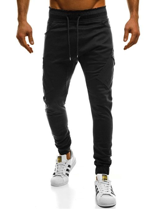 Čierne TRENDY JOGGERY OZONEE A/0853