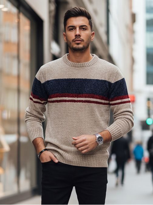 Jedinečný hrubý béžový sveter