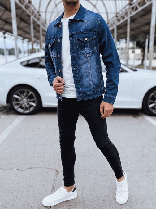 Jeansová pánska bunda moderného dizajnu
