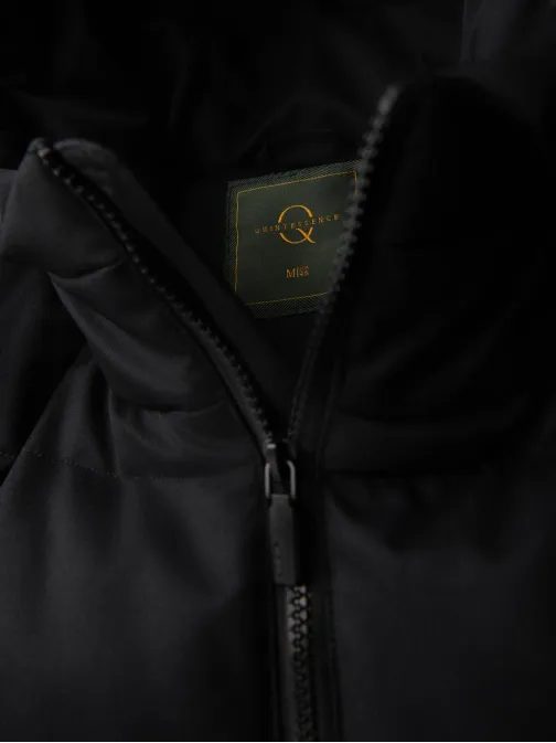 Nadčasová prešívaná čierna pánska parka V1 JALJ-0264