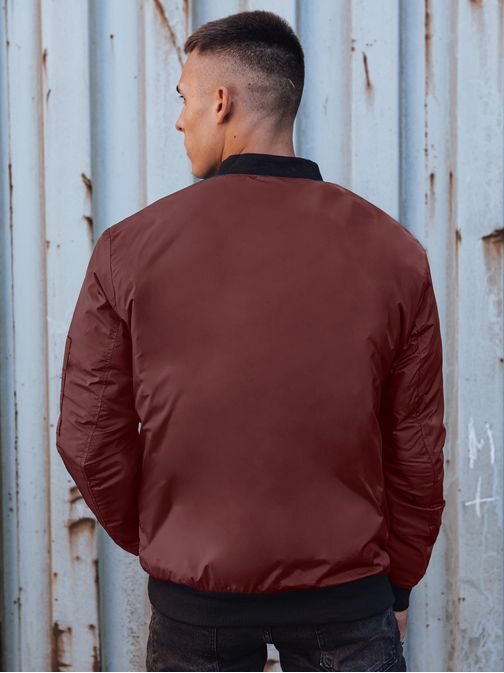 Jedinečná bordová prechodná bomber bunda