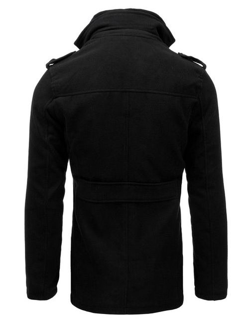 Čierny pánsky kabát v modernom dizajne