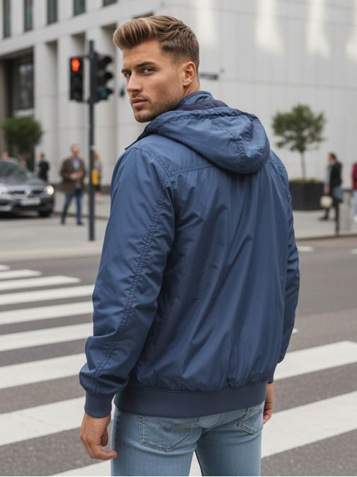 Obojstranná ľahká modrá bunda