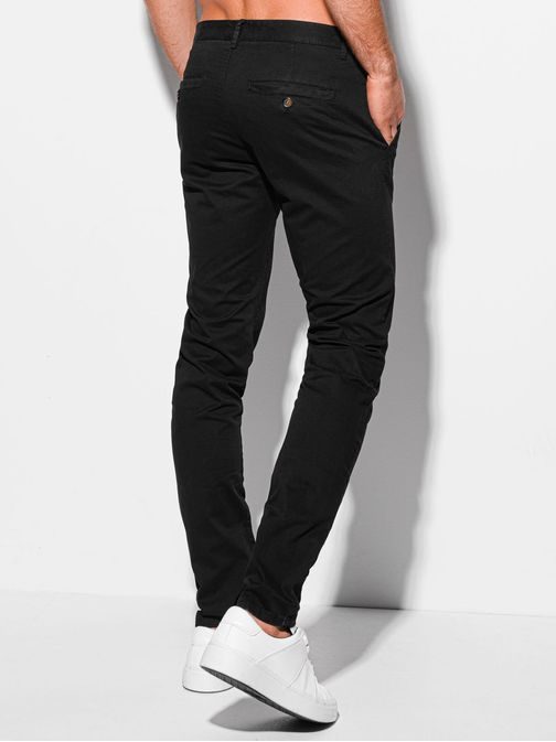 Elegantné čierne chinos nohavice P1090