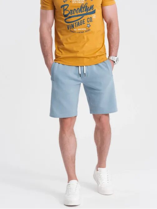 Svetlo modré teplákové kraťasy V7 SRSK-0139