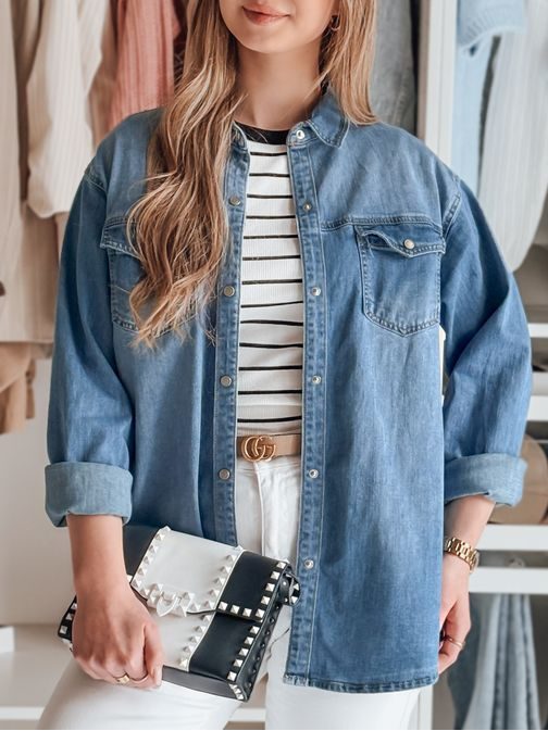 Oversize jeansová košeľa modrá