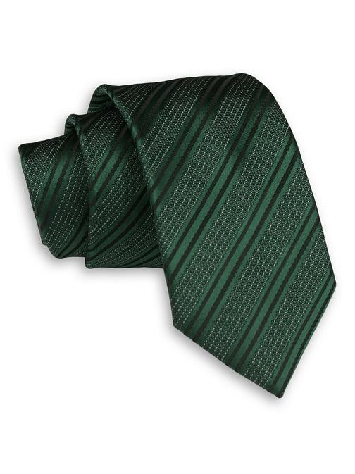Smaragdová pruhovaná pánska kravata